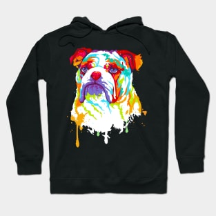 Bulldog Water Color Art Design Hoodie